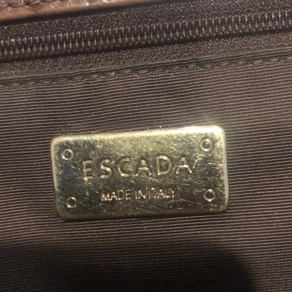 Escada Brown Crocodile Tote bag with Buckle flap - Picture 6 of 9